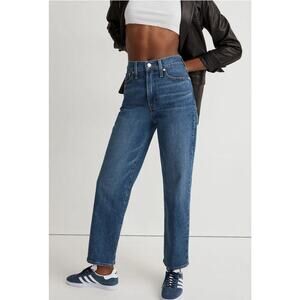 Madewell Perfect Vintage Straight Jean in Mayfield Wash Stretch High Rise 28T
